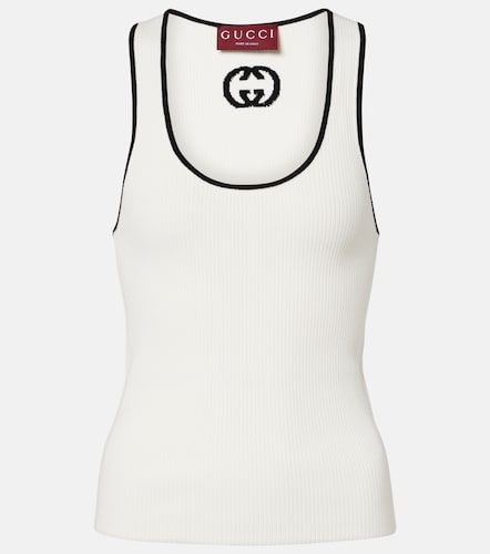 Ribbed-knit cotton-blend tank top - Gucci - Modalova