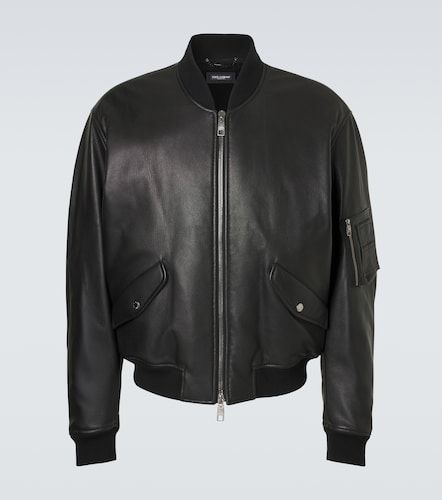 Dolce&Gabbana Leather bomber jacket - Dolce&Gabbana - Modalova