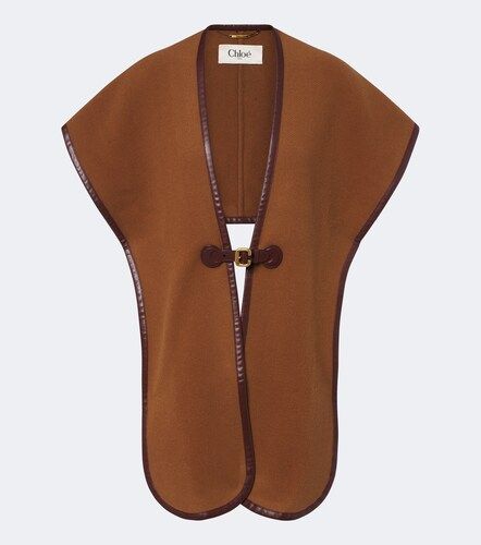 Chloé Schal aus einem Wollgemisch mit Leder - Chloe - Modalova