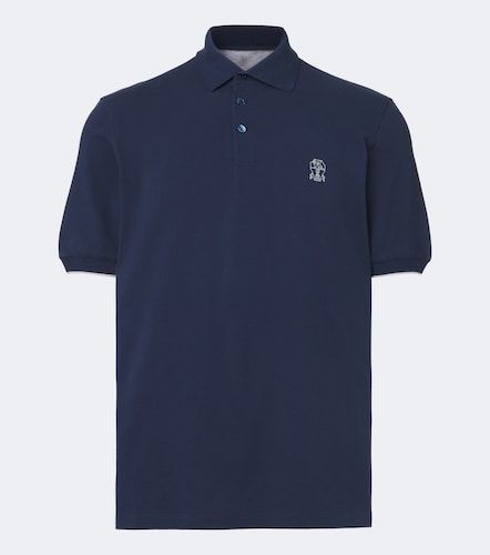 Polo de piqué de algodón con logo - Brunello Cucinelli - Modalova