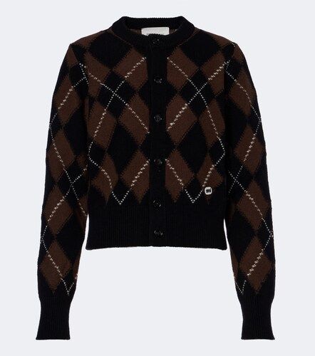 Argyle virgin wool cardigan - Ami Paris - Modalova