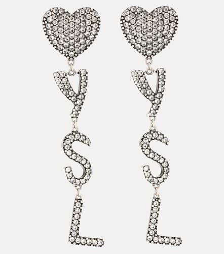 YSL Heart embellished earrings - Saint Laurent - Modalova