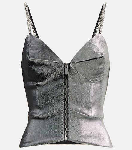 Embellished metallic corset top - Area - Modalova