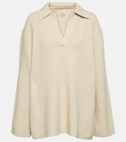 Ribbed-knit wool polo sweater - Toteme - Modalova