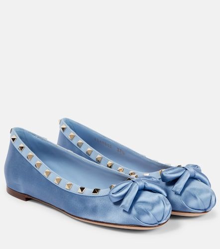 Bailarinas Rockstud de satén - Valentino Garavani - Modalova