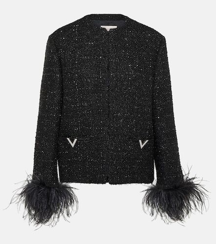 Valentino Giacca in tweed con piume - Valentino - Modalova