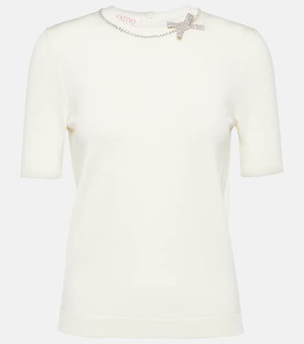 Camiseta de lana virgen adornada - Valentino - Modalova