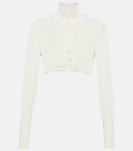 AlaÃ¯a Ribbed-knit cropped cardigan - Alaia - Modalova