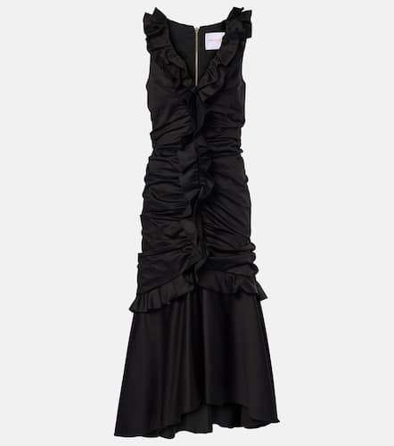 Ruffled cotton-blend midi dress - Carolina Herrera - Modalova