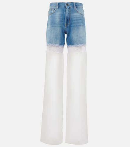 Jeans anchos con paneles de tul - Nensi Dojaka - Modalova