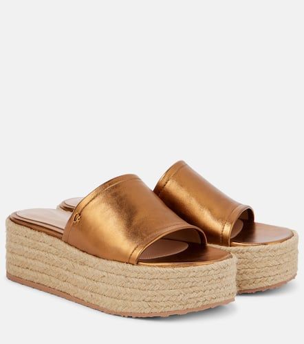 Metallic leather espadrille slides - Gianvito Rossi - Modalova