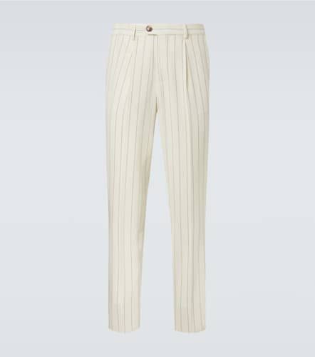 Pinstripe virgin wool tapered pants - Brunello Cucinelli - Modalova