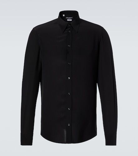 Camicia in crêpe de chine di seta - Dolce&Gabbana - Modalova