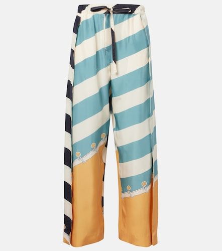 Pantalones anchos de seda a rayas - Loewe - Modalova