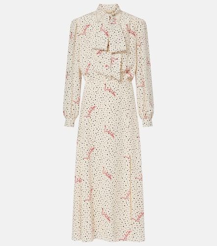 Abito midi in crêpe de chine di seta a pois - Valentino Garavani - Modalova