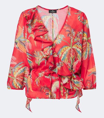 Top envolvente de algodón floral - Etro - Modalova