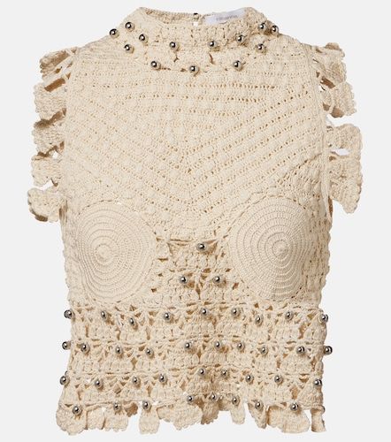 Top de croché de algodón adornado - Rabanne - Modalova