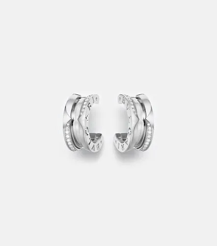 B.zero1 18kt white gold hoop earrings with diamonds - Bvlgari - Modalova