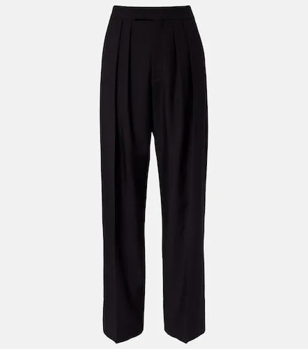 Pleated high-rise wool gabardine wide-leg pants - Chloe - Modalova