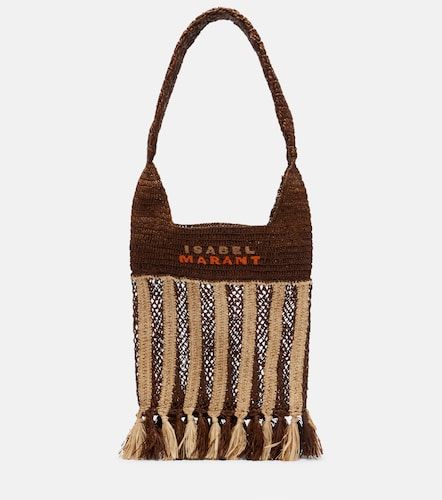 Praia striped raffia tote bag - Isabel Marant - Modalova