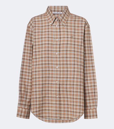 Camicia in cotone e lino a quadri - Acne Studios - Modalova