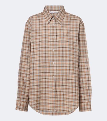 Camicia in cotone e lino a quadri - Acne Studios - Modalova