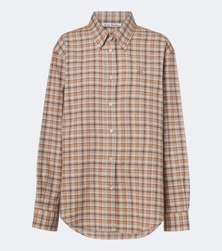 Camisa de algodón y lino a cuadros - Acne Studios - Modalova