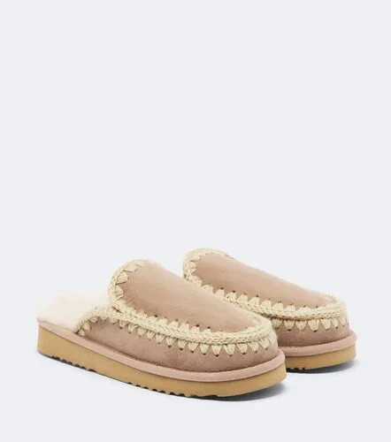 Mou Shearling-lined suede mules - Mou - Modalova