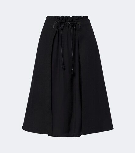 Falda midi de lana virgen con piel - Moncler - Modalova