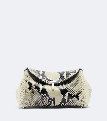 Clutch T-Lock Mini de piel grabada - Toteme - Modalova