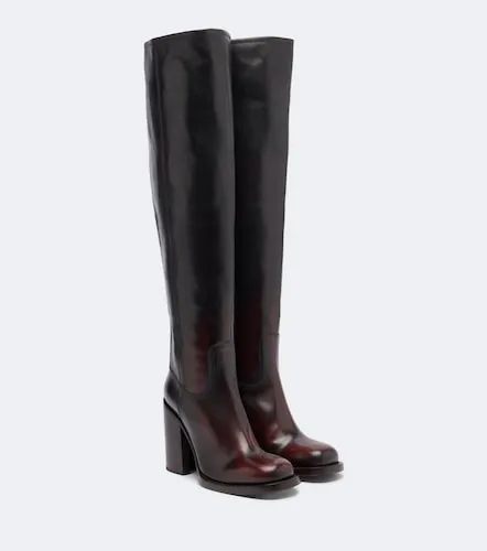 Leather over-the-knee boots - Dries Van Noten - Modalova