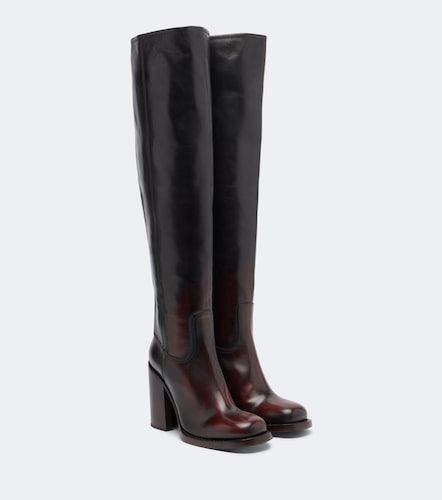 Overknee-Stiefel aus Leder - Dries Van Noten - Modalova