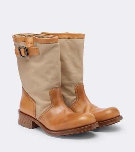 Prada Botas biker de piel y lona - Prada - Modalova