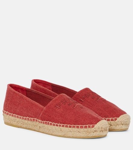 Bestickte Espadrilles aus Leinen - Prada - Modalova