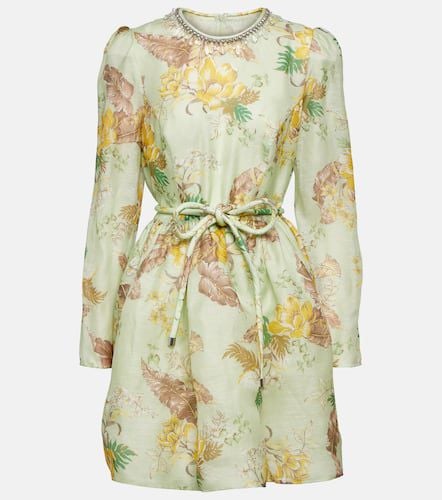 Matchmaker floral linen and silk minidress - Zimmermann - Modalova