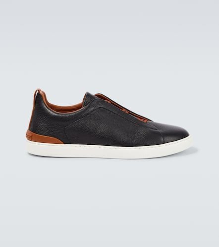 Triple Stitch leather sneakers - Zegna - Modalova