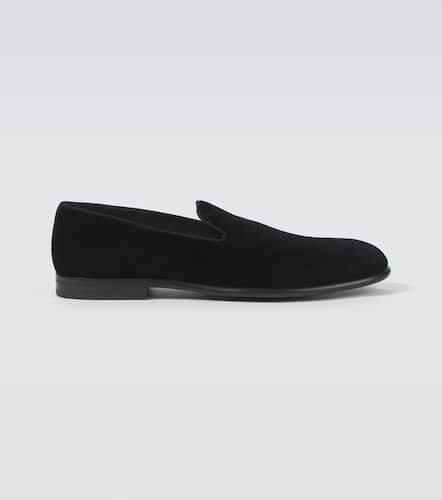 Milano leather-trimmed velvet loafers - Dolce&Gabbana - Modalova