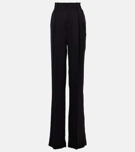 High-rise silk satin straight pants - Saint Laurent - Modalova