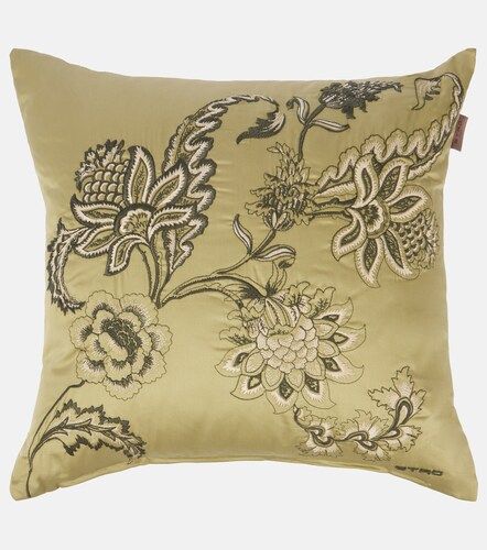 Cuscino in satin di cotone con ricamo - Etro - Modalova