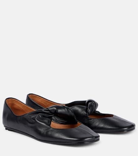 Bow-detail leather ballet flats - Alexander McQueen - Modalova