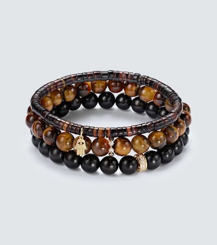 Set de 3 pulseras de oro de 14 ct con piedras - Sydney Evan - Modalova