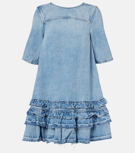 Ganni Ruffled denim minidress - Ganni - Modalova