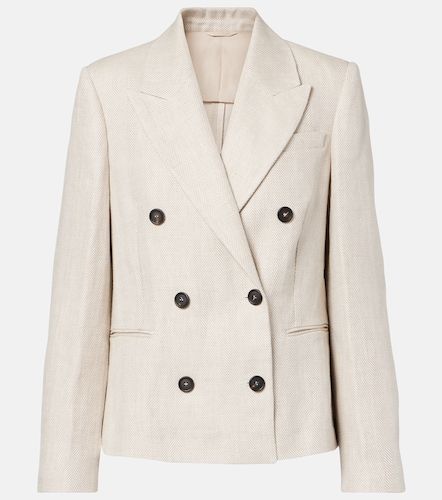Blazer in lino e cotone - Brunello Cucinelli - Modalova