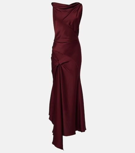 Vestido midi Posy de satén drapeado - Victoria Beckham - Modalova