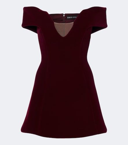 Off-shoulder velvet minidress - David Koma - Modalova