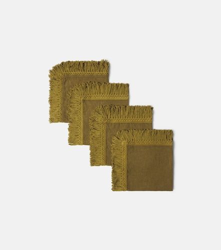 Set de 4 servilletas de lino con flecos - Once Milano - Modalova