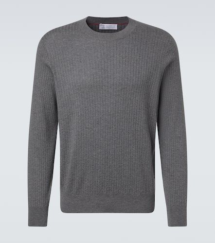 Pullover aus Baumwoll-Rippstrick - Brunello Cucinelli - Modalova