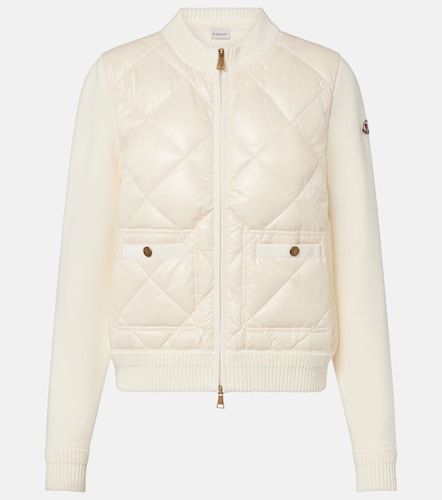 Cárdigan de algodón con paneles de plumas - Moncler - Modalova