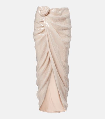 Rositana floral-appliqu sequined wrap skirt - Rotate - Modalova