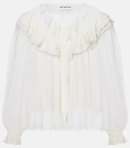 Blusa de georgette y encaje - Self-Portrait - Modalova